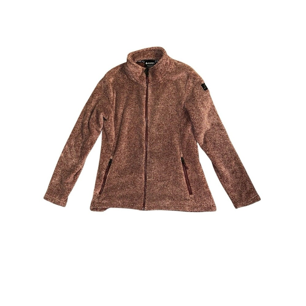 Killtec‎ Womens Fleece Red Pink M US 8 Athleisure Full Zip Heathered
